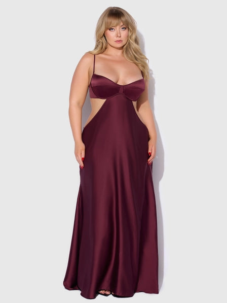 Simone Satin Long Chemise