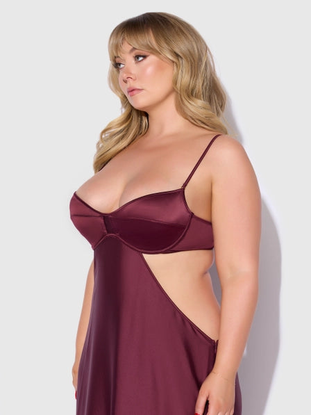 Simone Satin Long Chemise