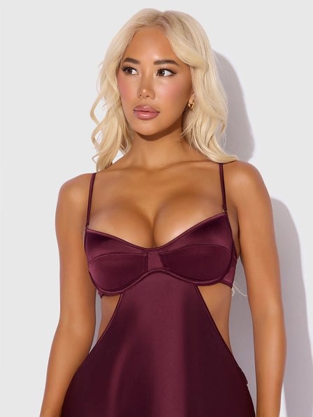 Simone Satin Long Chemise