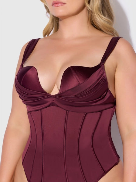 Valentina Satin Push-Up Teddy