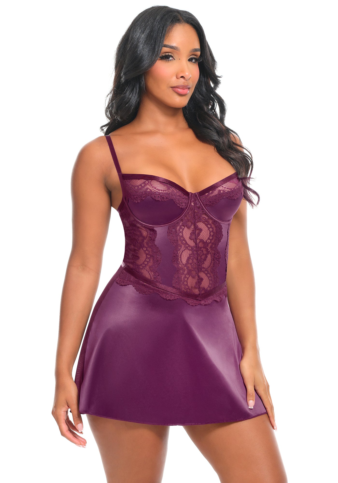 Catalina Satin & Lace Babydoll